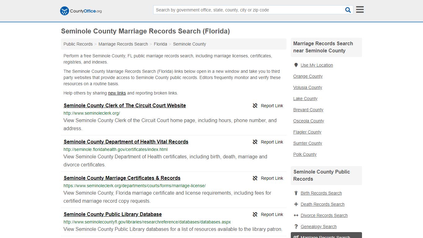 Marriage Records Search - Seminole County, FL (Marriage ...